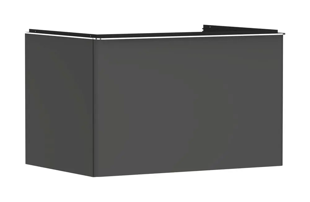 Heller Waschtischunterschrank von Hansgrohe, rechteckige Form, mit einem Schubkasten, mattes, diamantgraues Finish, geeignet für Aufsatzwaschtisch.